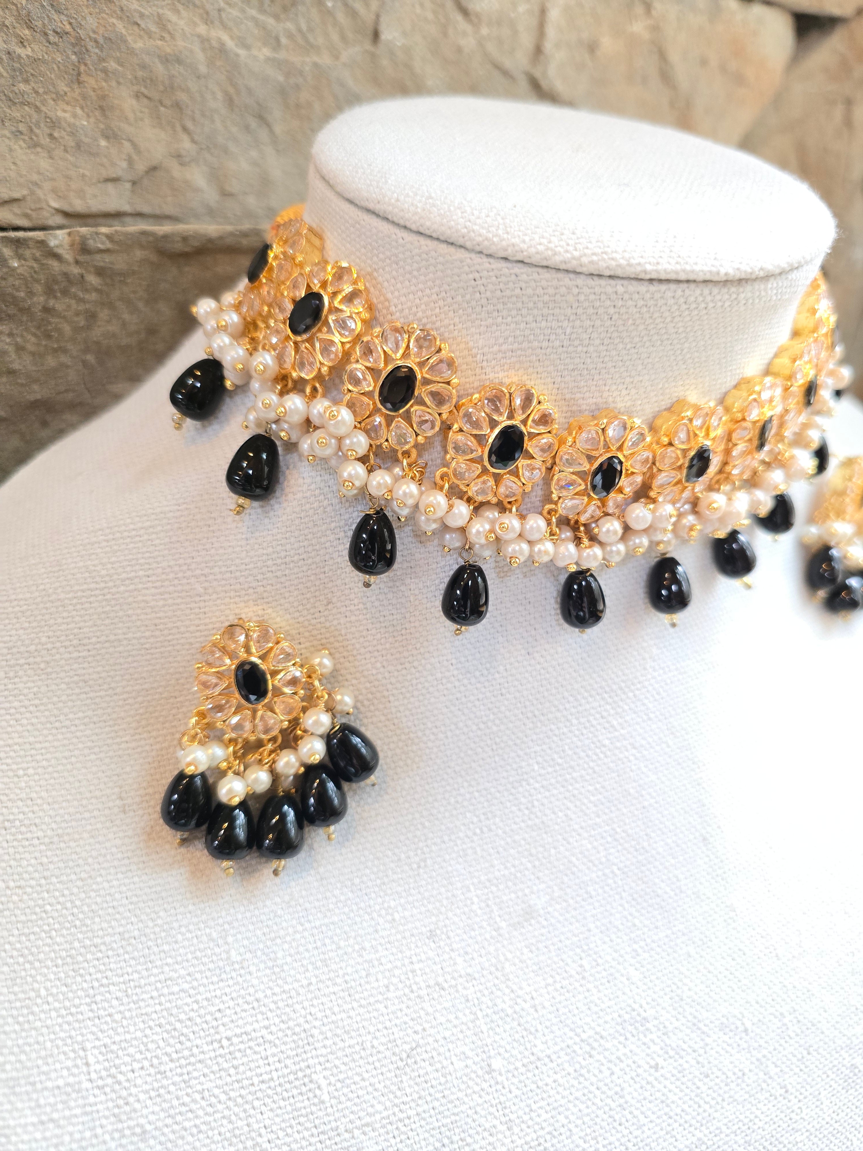 Onyx Stone and Pearls